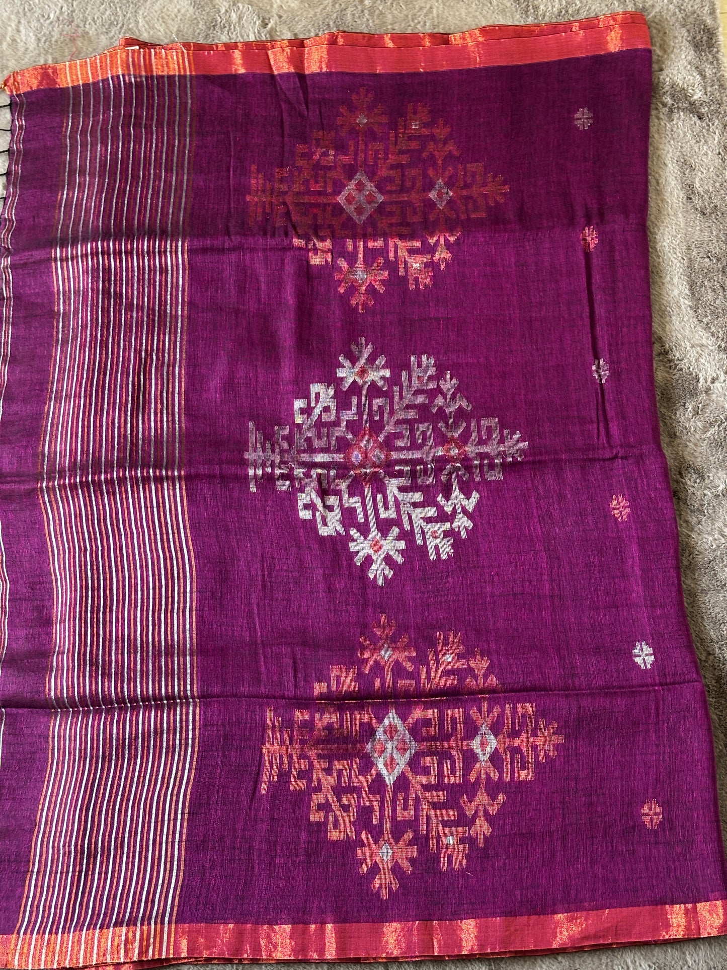 Purple Linen- Small Butta
