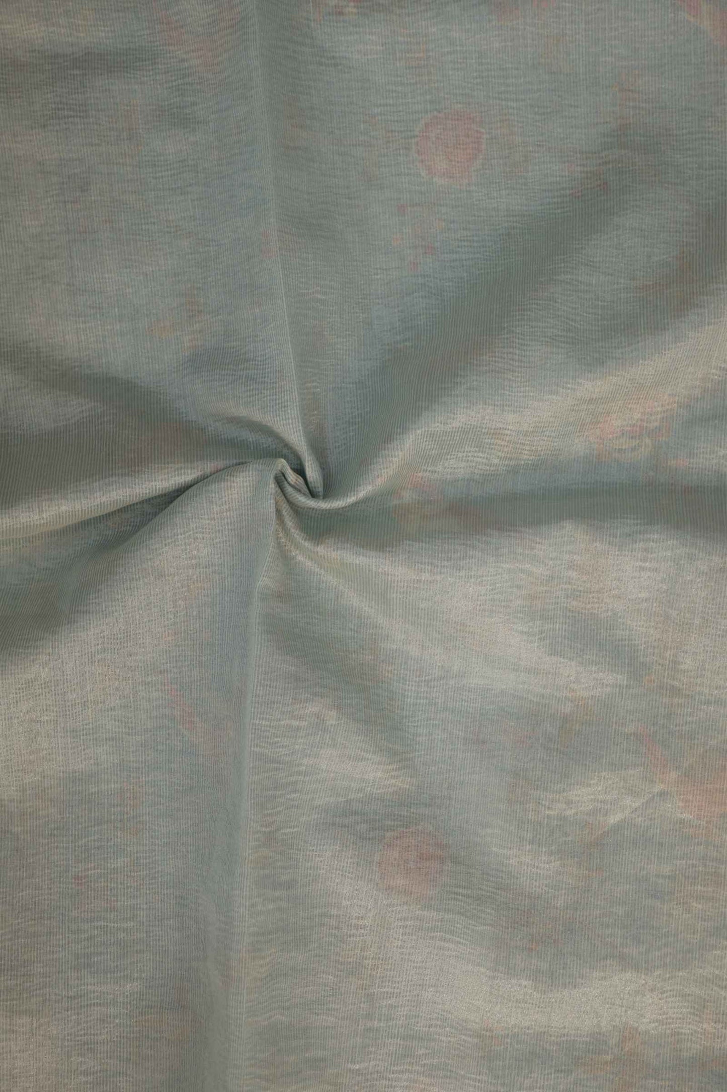 Pastel Blue Crush Tissue Saree with Parsi Gara embroidery