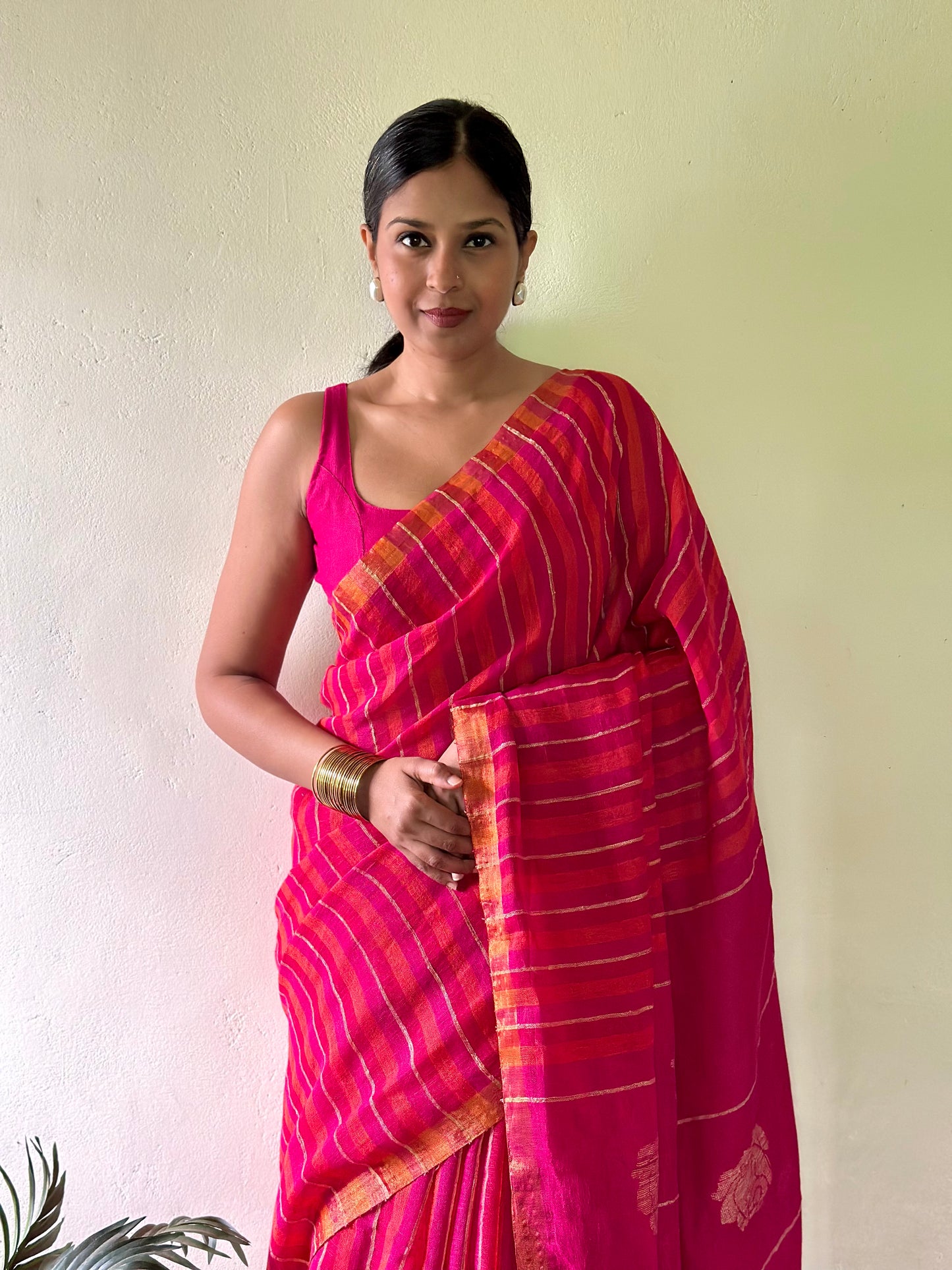 Striped Linen Saree