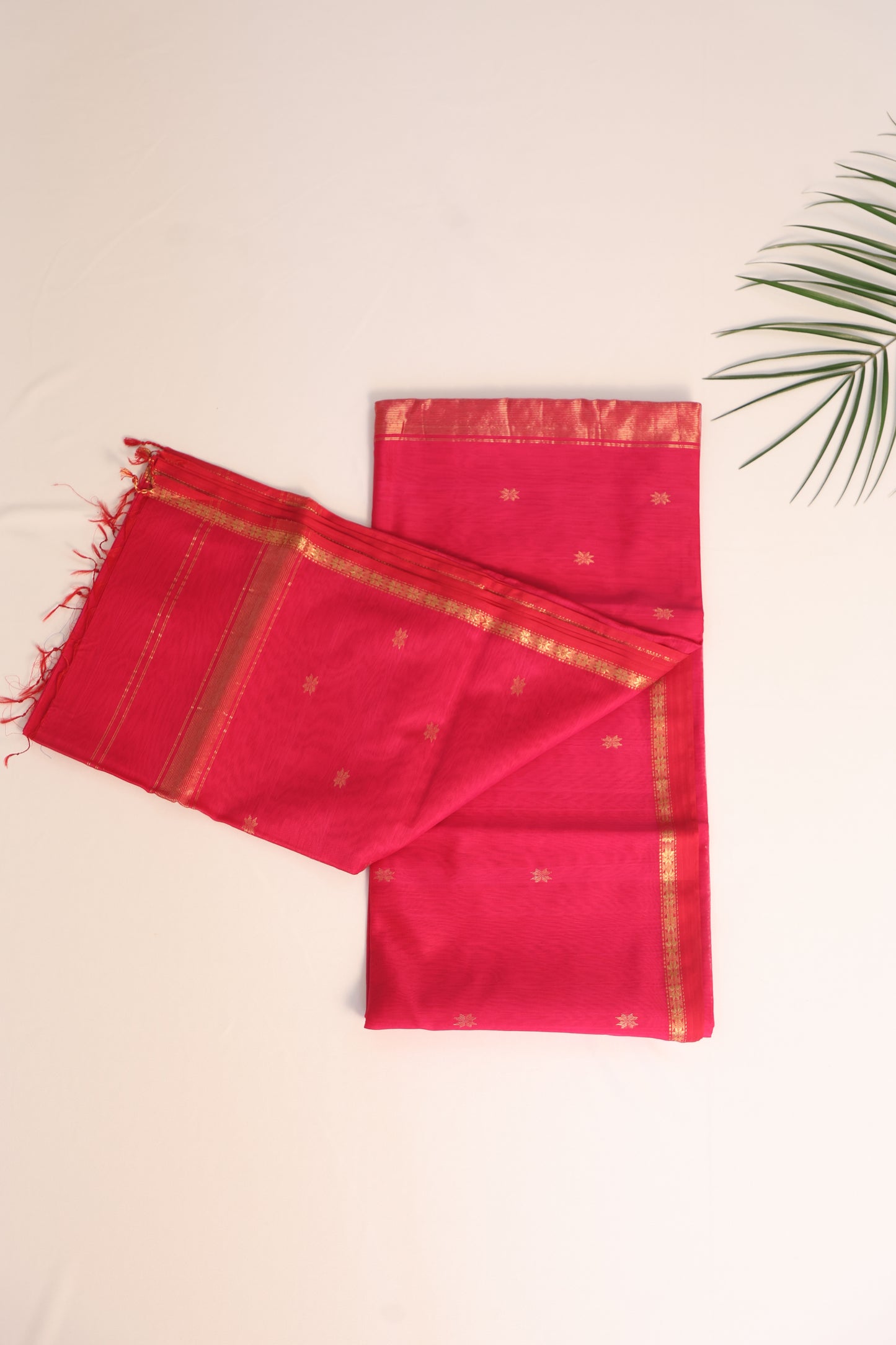 Pink Maheshwari Silk Cotton Saree