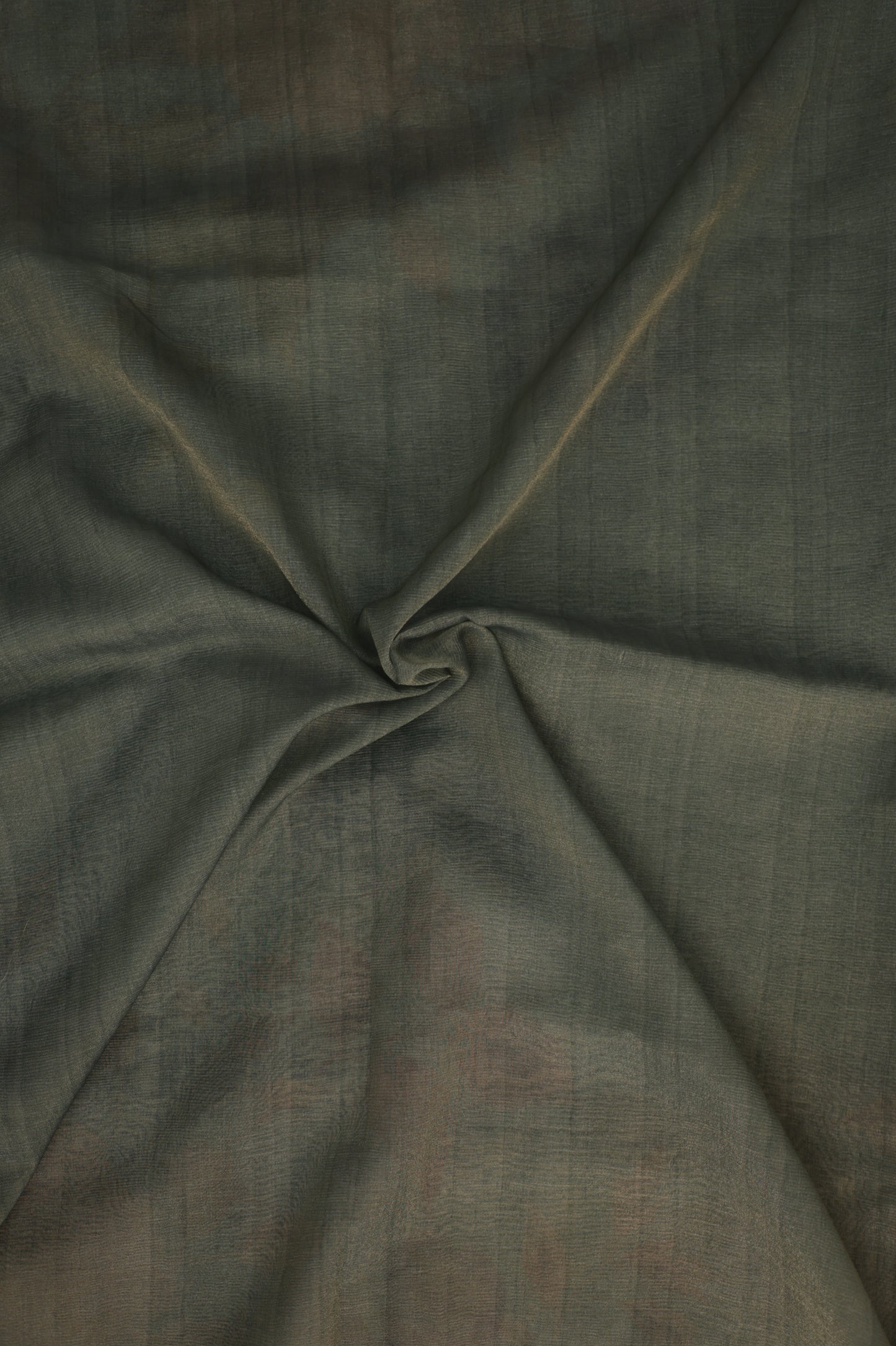 Olive Green Crush Tissue Saree with Digital Print