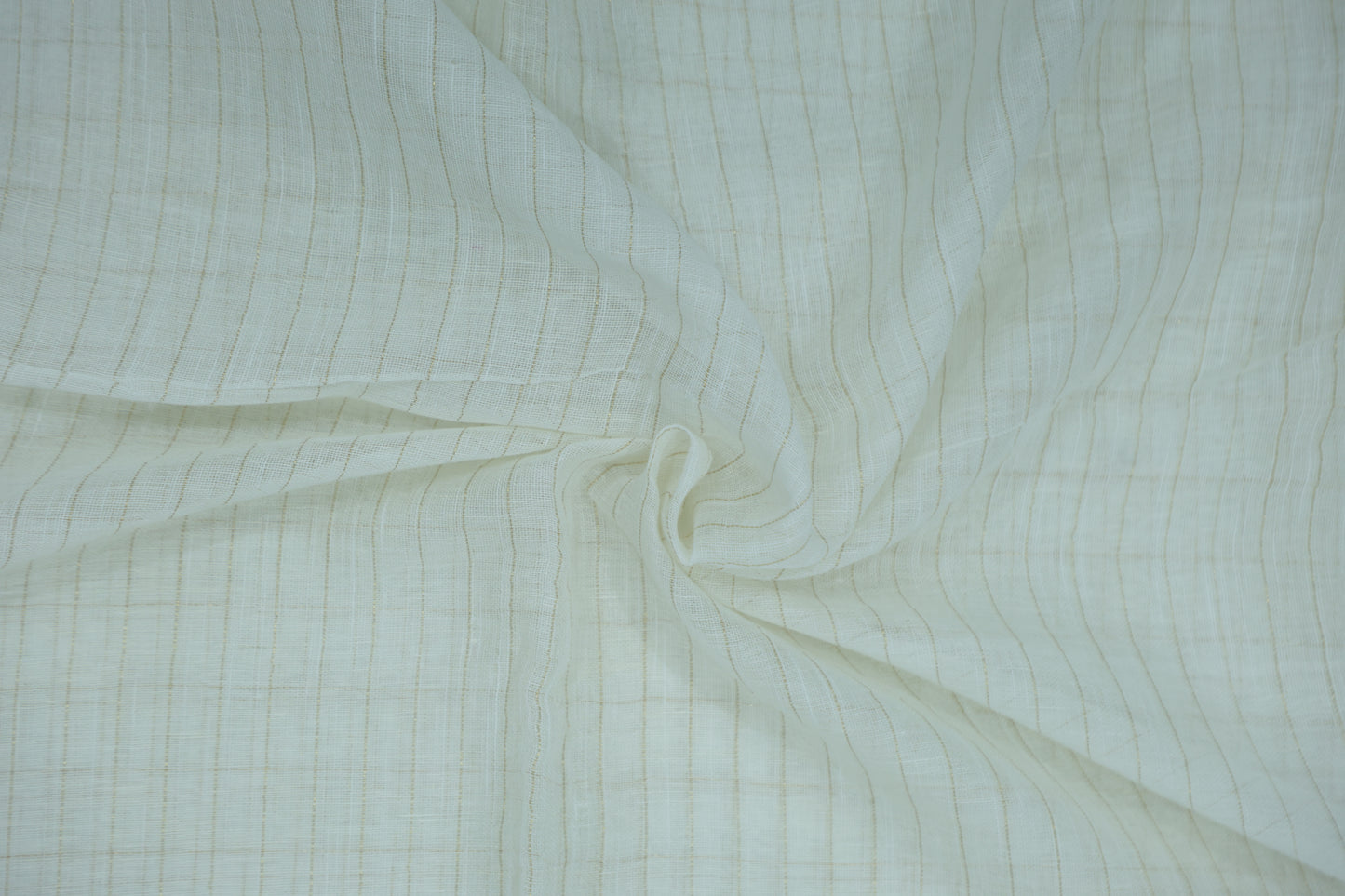 Off White Linen Jamdani - Flower Border