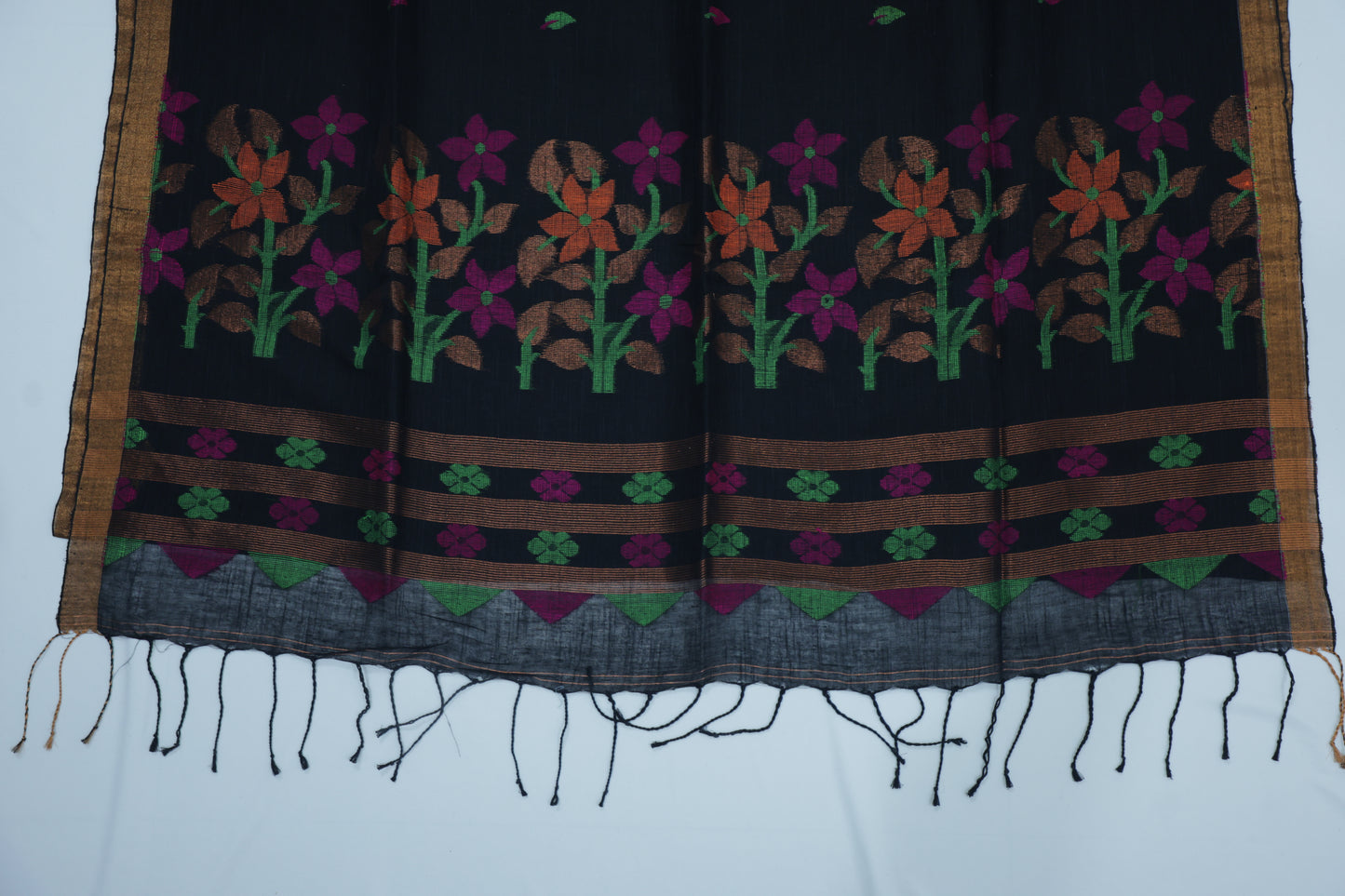 Black Linen Jamdani Saree