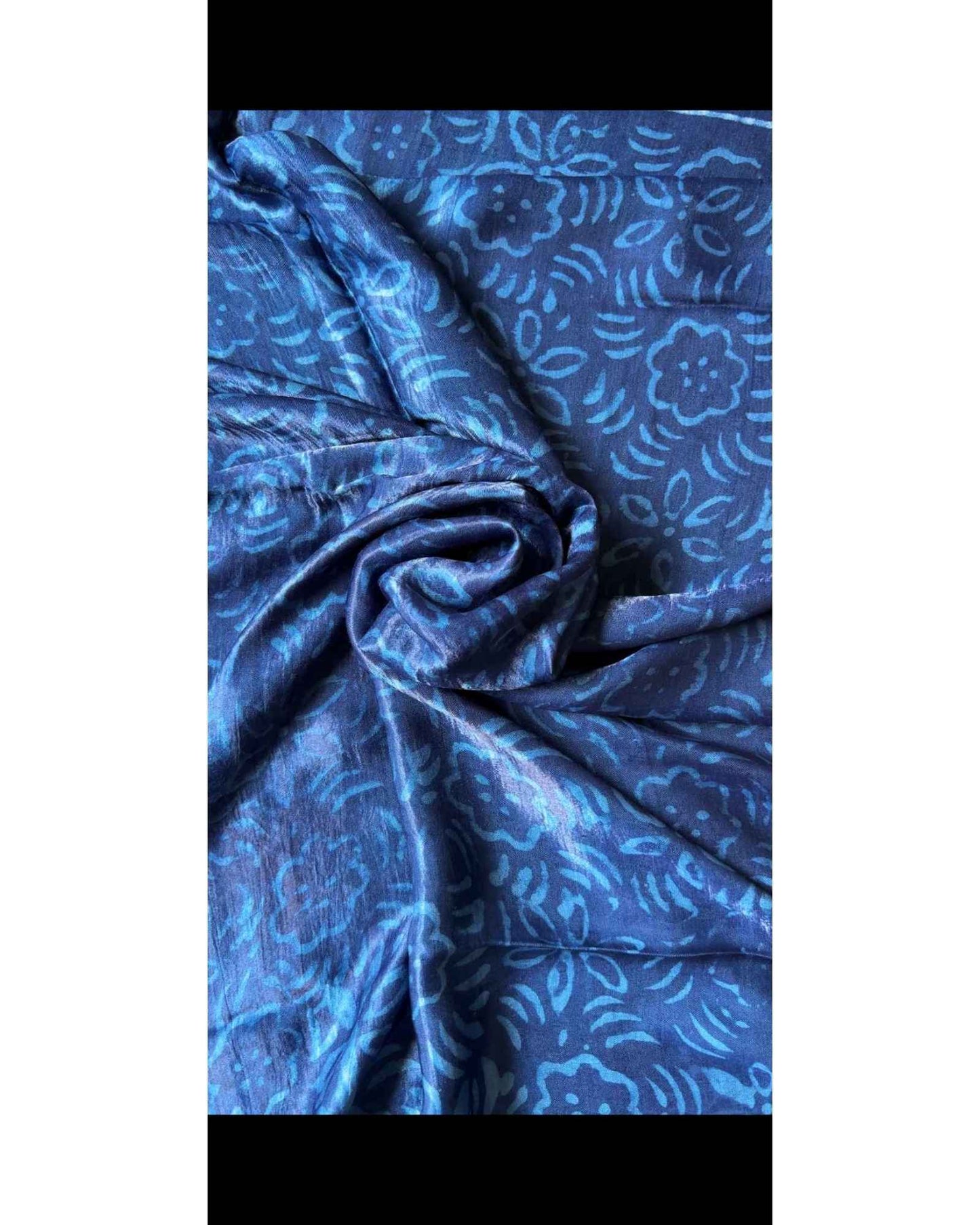 Indigo Modal Silk Saree- Design 1
