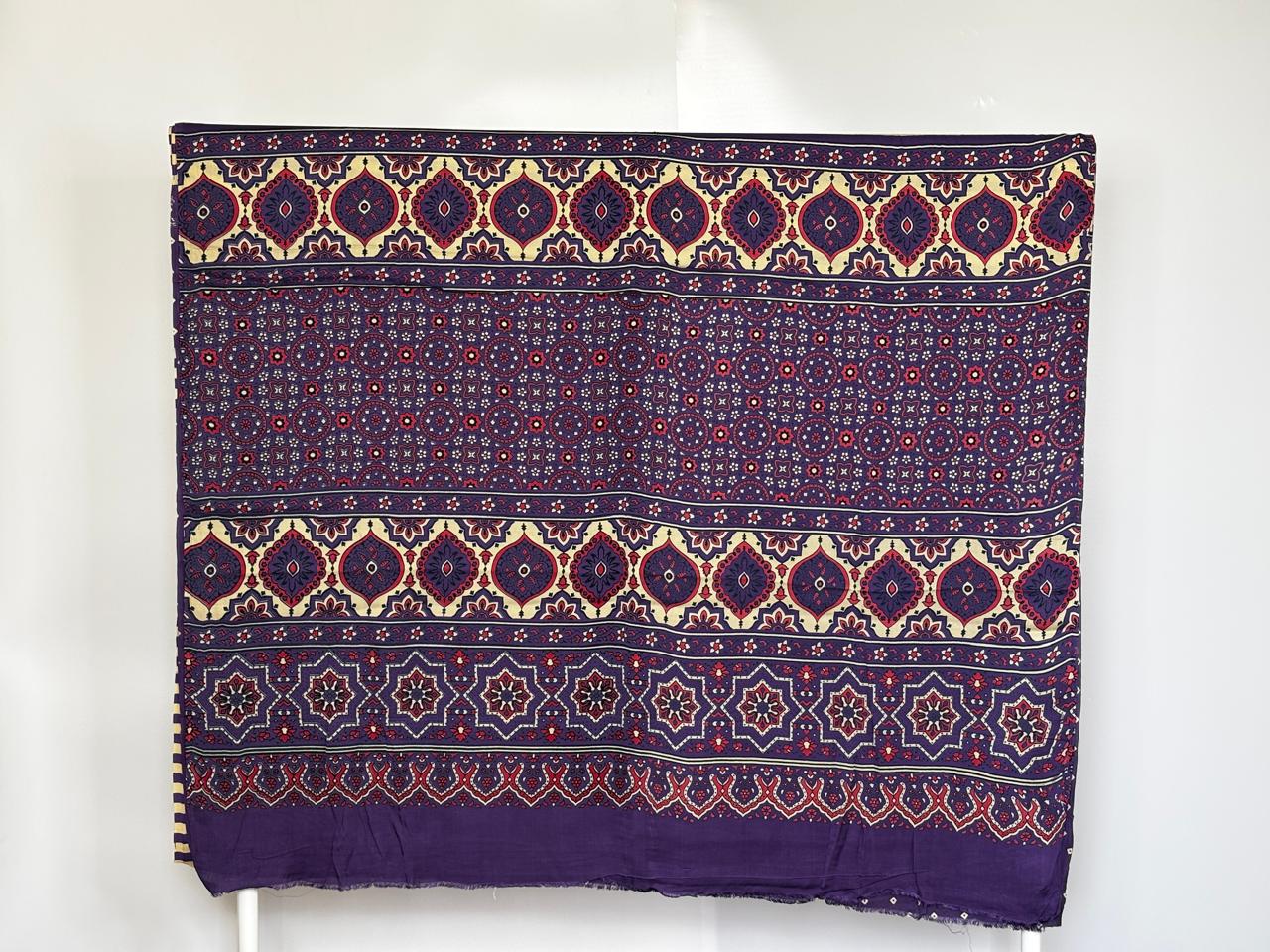 Modal Silk- Purple striped saree