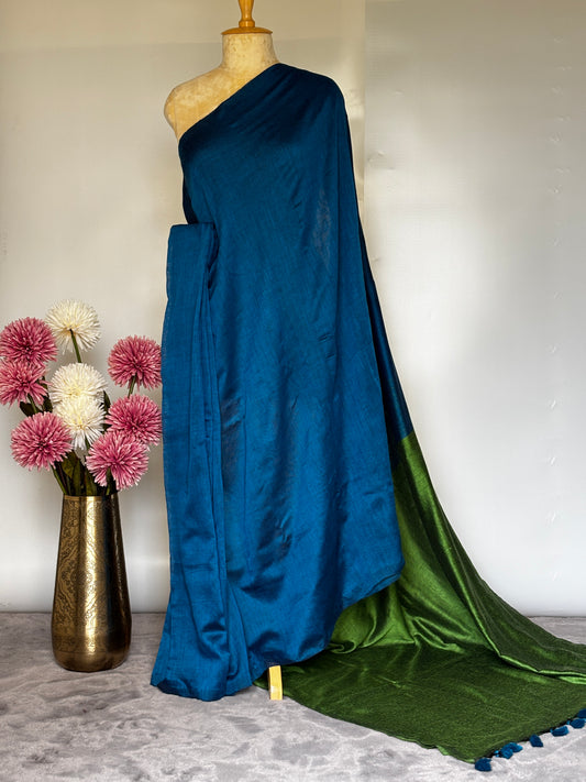 Mul Cotton Saree with contrast Pallu - Combination 1