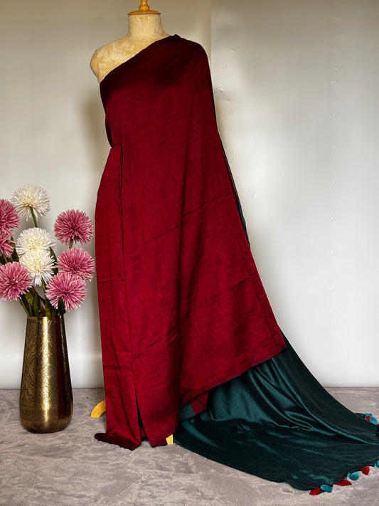 Mul Cotton Saree with Contrast Pallu - Combination 3
