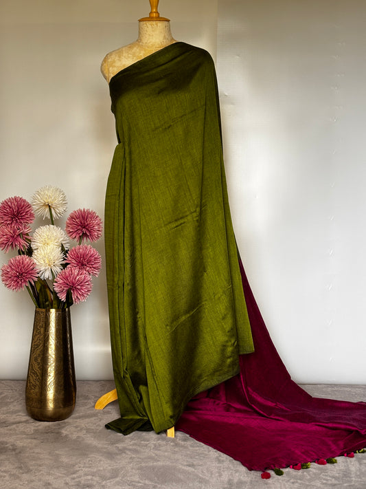 Mul Cotton Saree with Contrast Pallu - Combination 4