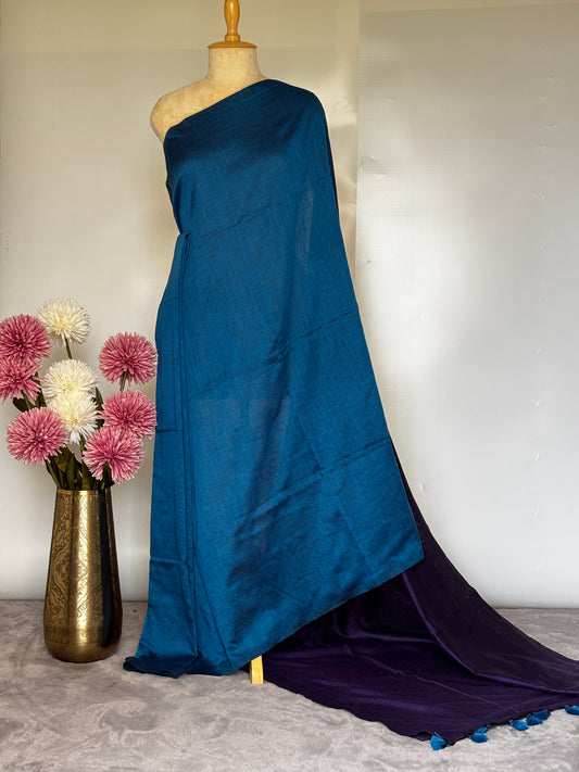 Mul Cotton Saree with Contrast Pallu - Combination 5