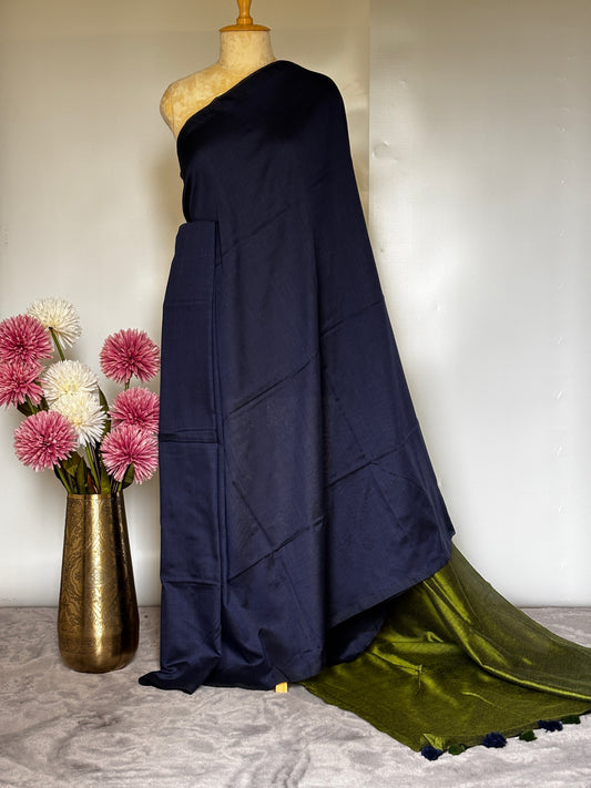 Mul Cotton Saree with Contrast Pallu - Combination 6
