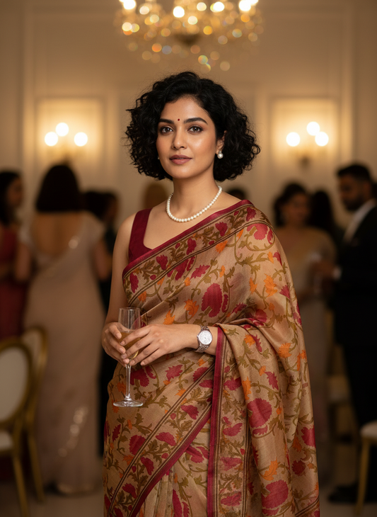 Gulbahar Kora Silk Saree