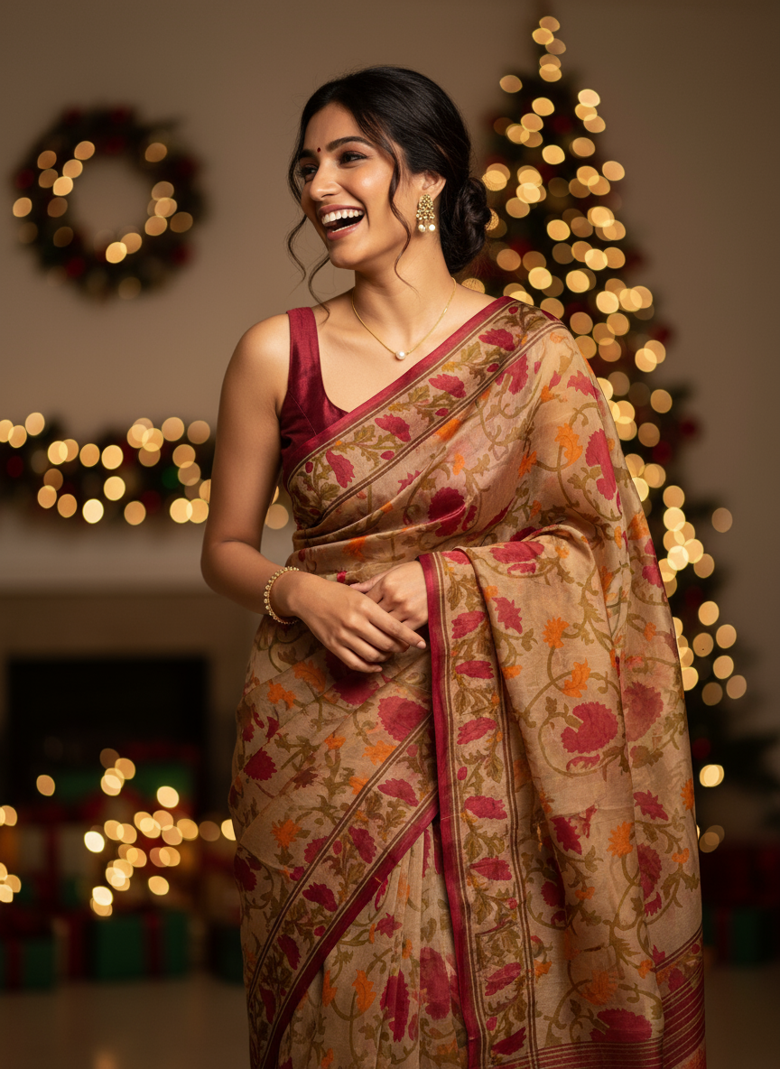 Gulbahar Kora Silk Saree