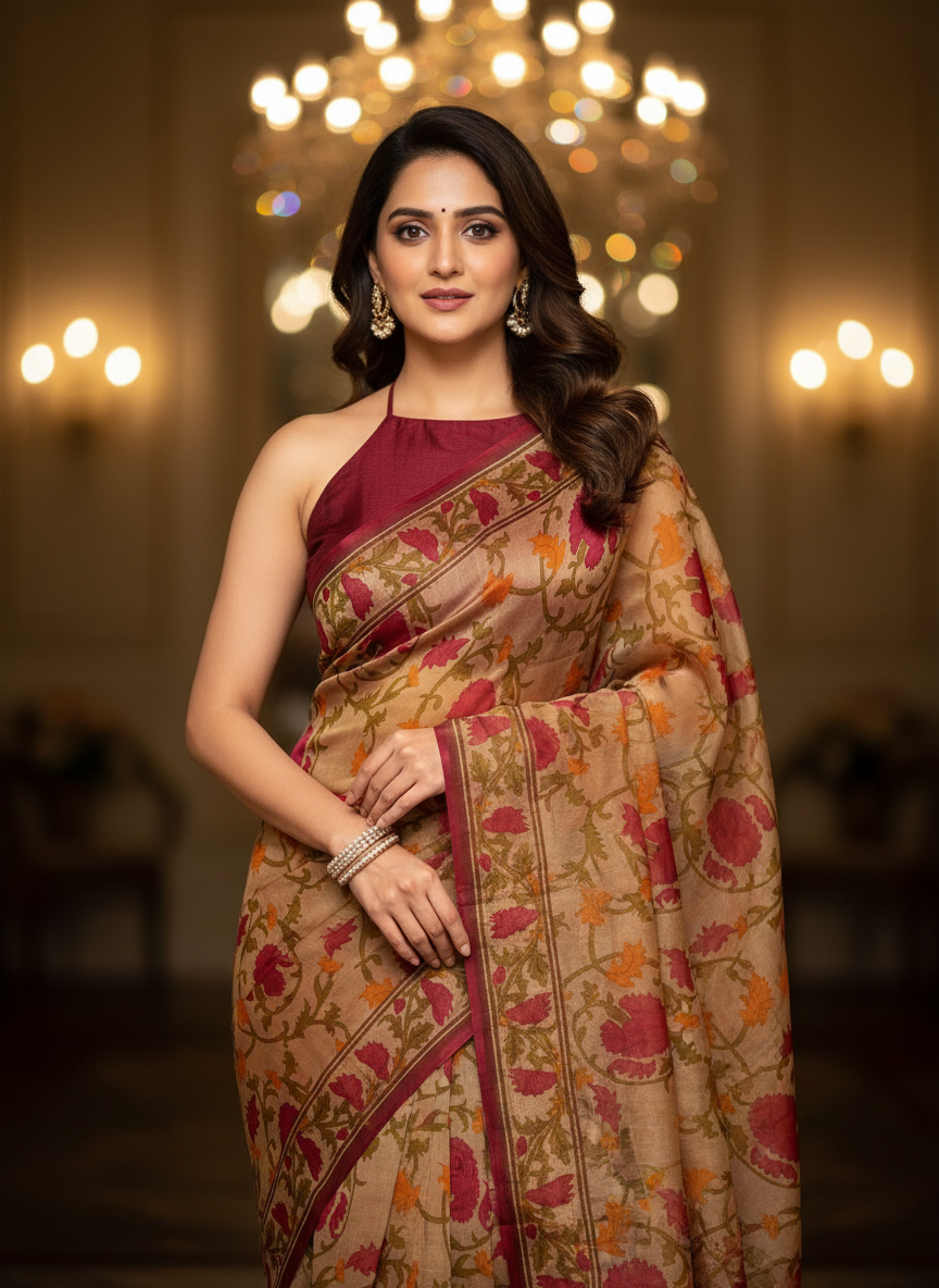 Gulbahar Kora Silk Saree