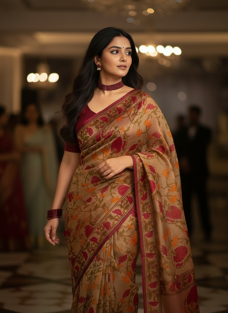 Gulbahar Kora Silk Saree