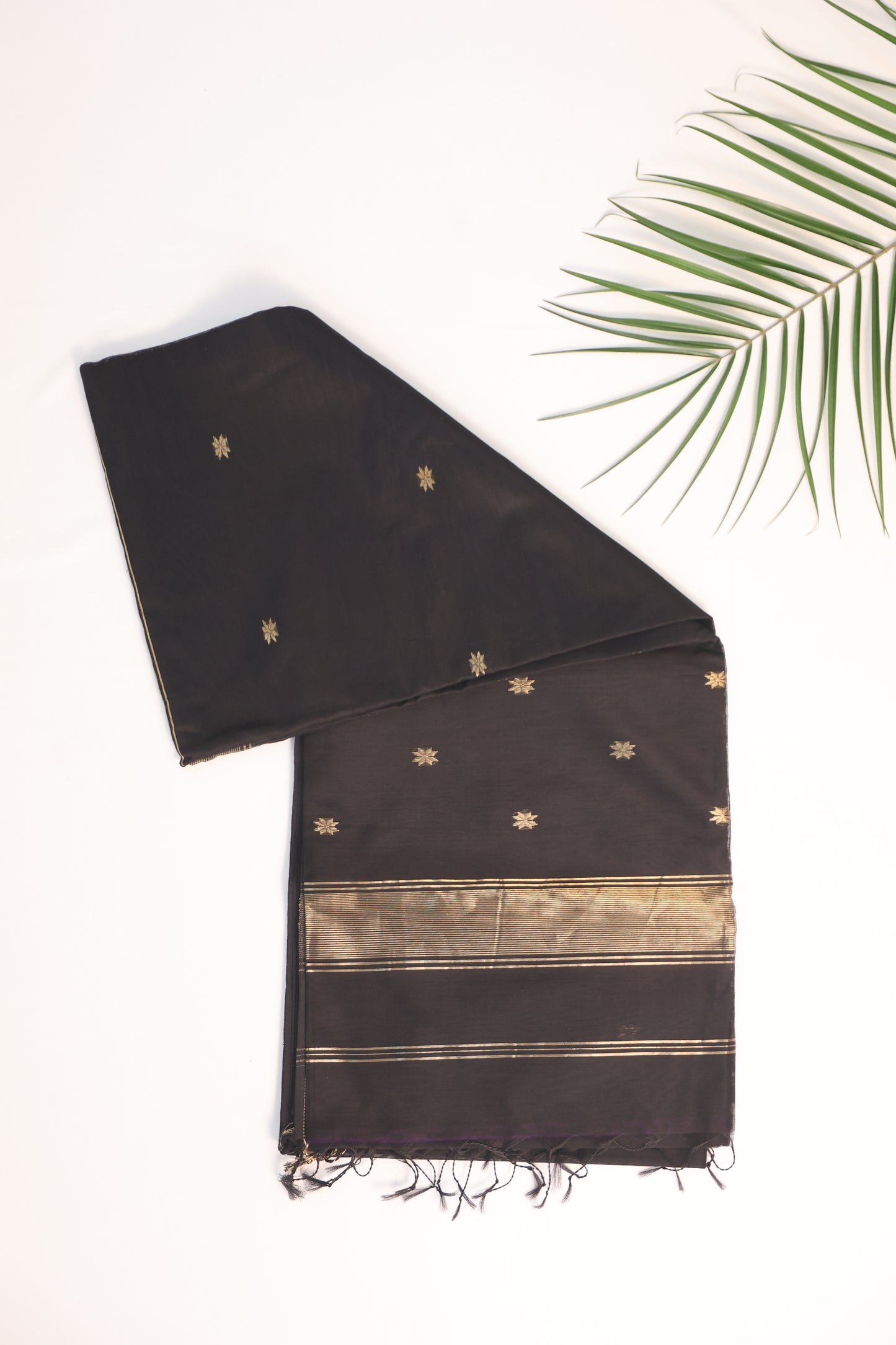 Black Maheshwari Silk Cotton Saree