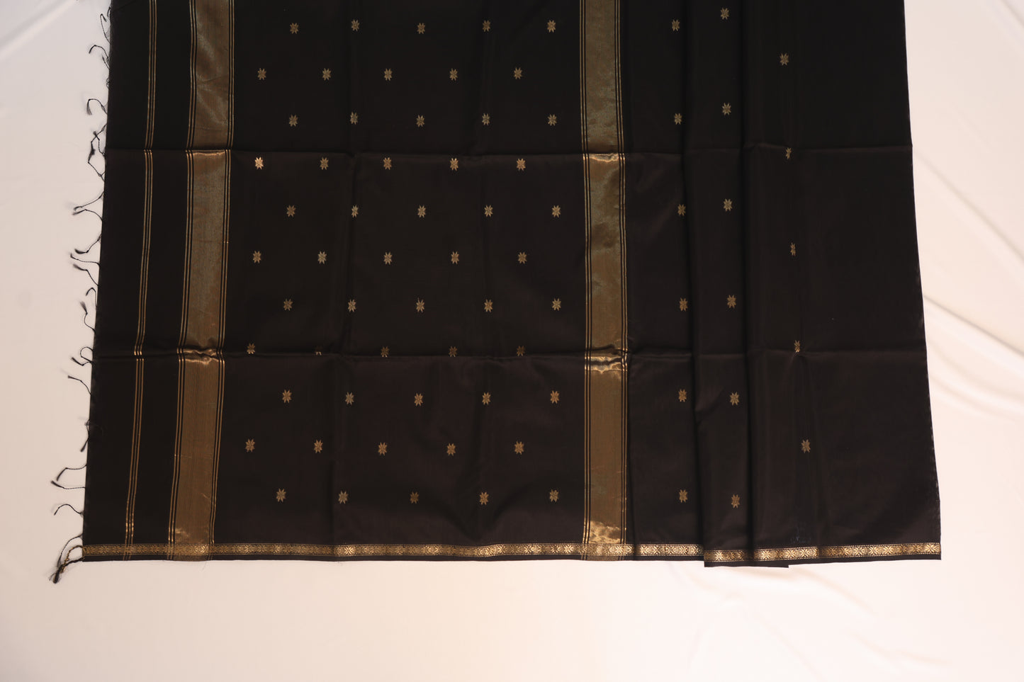 Black Maheshwari Silk Cotton Saree