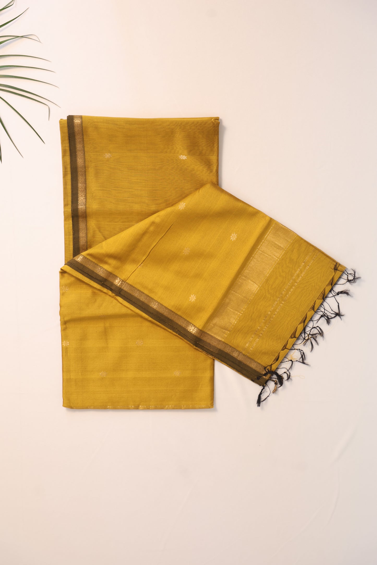 Mustard Maheshwari Silk Cotton Saree