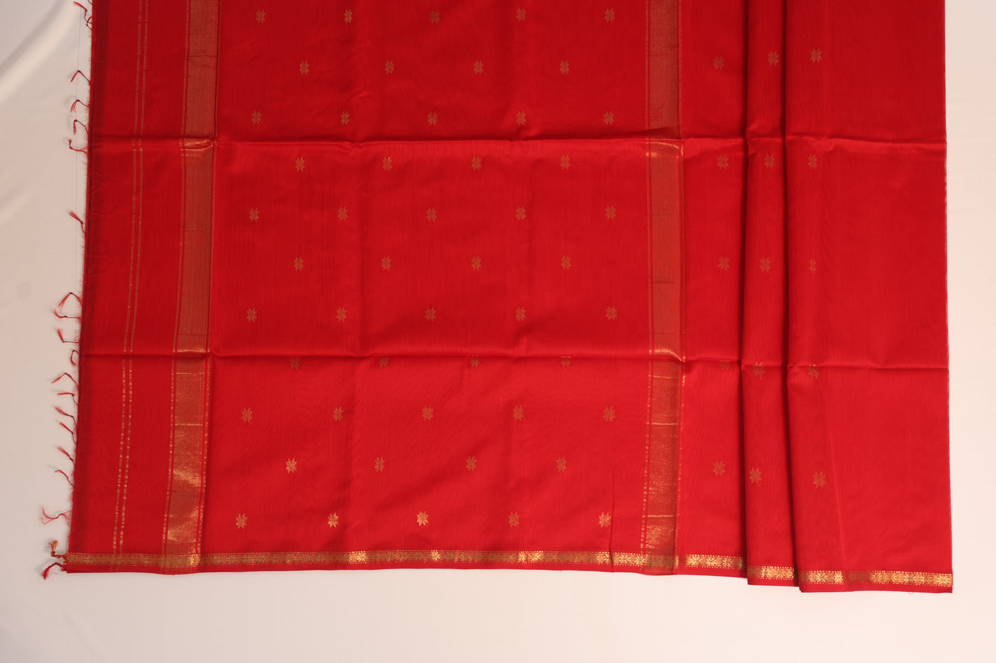 Red Maheshwari Silk Cotton Saree