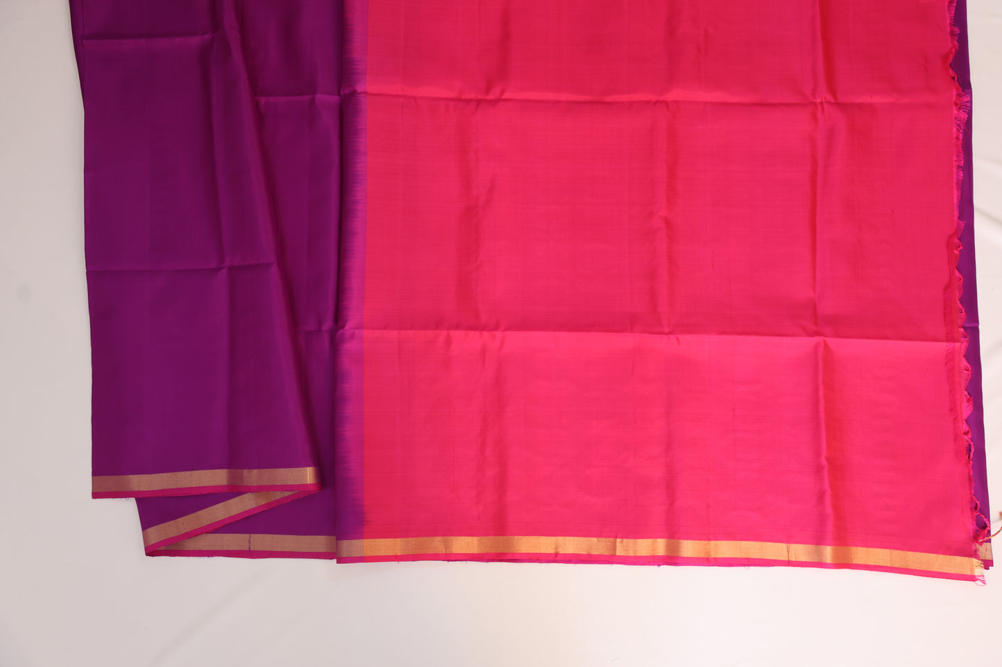 Purple and Pink Kanjivaram Soft Silk Saree
