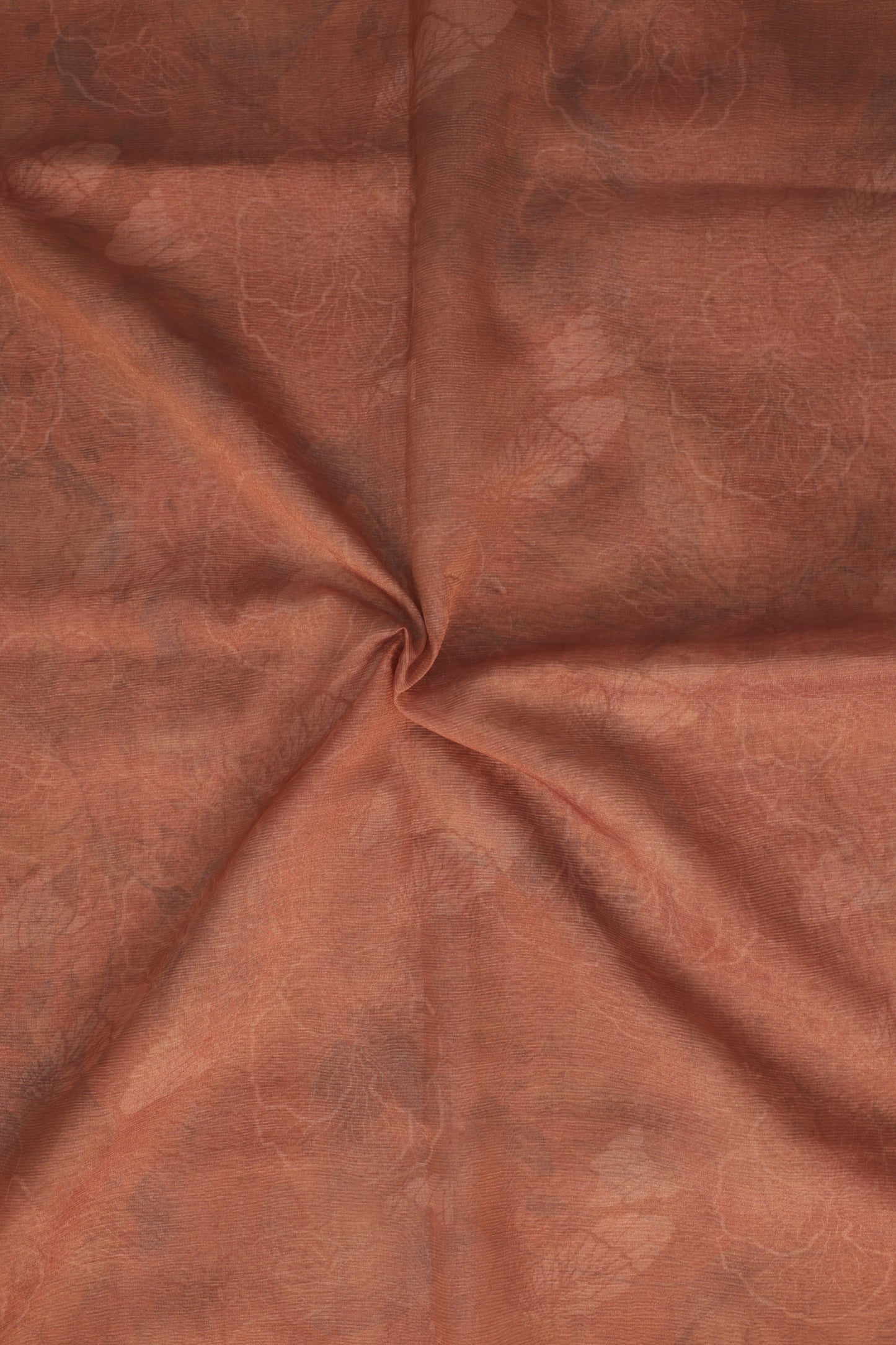 Orange Peach Crush Tissue Saree with Digital Print