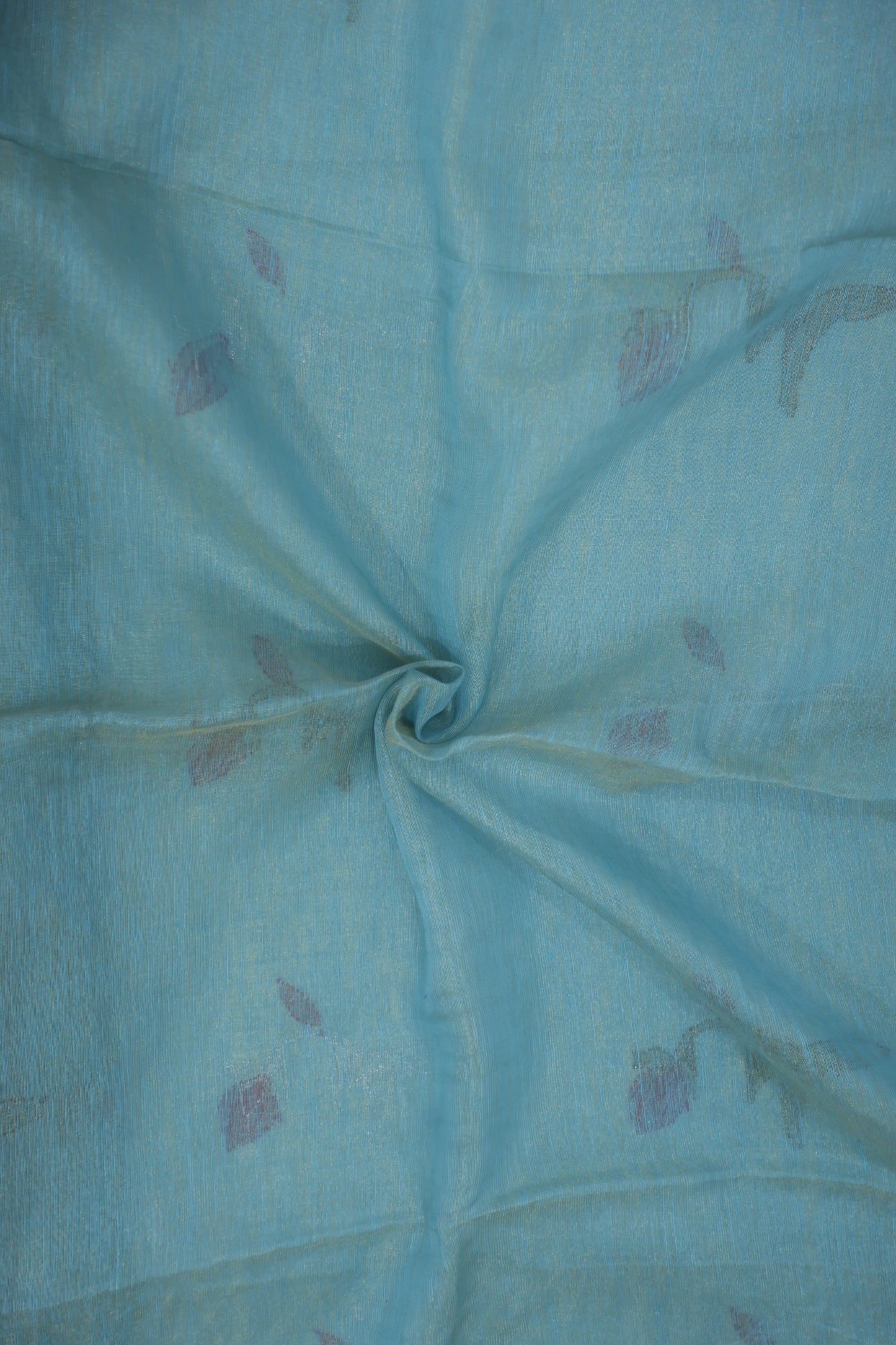 Blue Tissue Linen Saree- Tulips