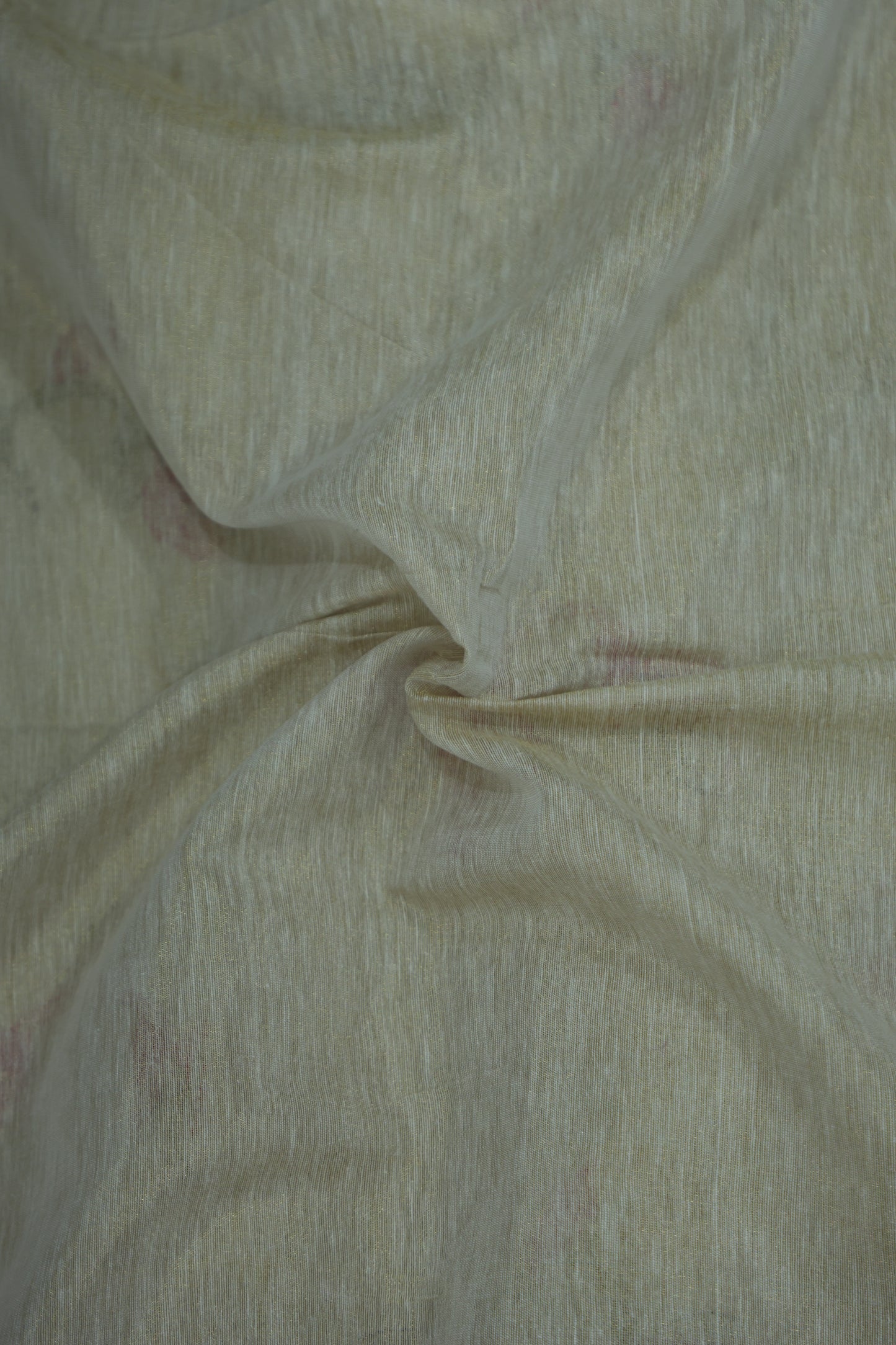 Light Golden Tissue Linen Saree - Tulips