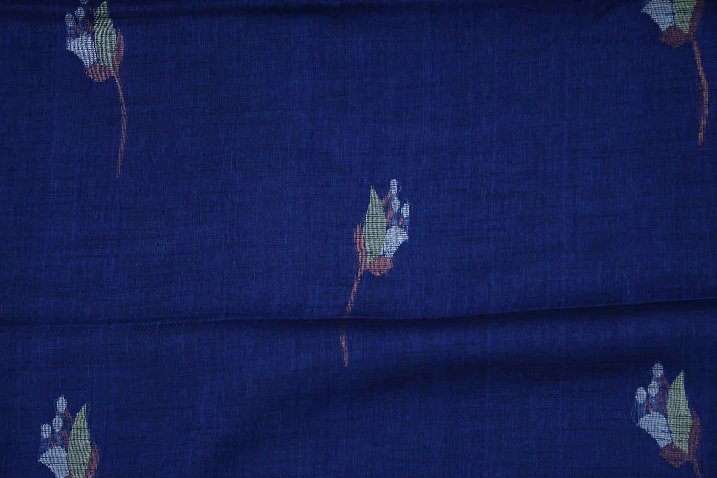 Tulip Linen Saree- Blue