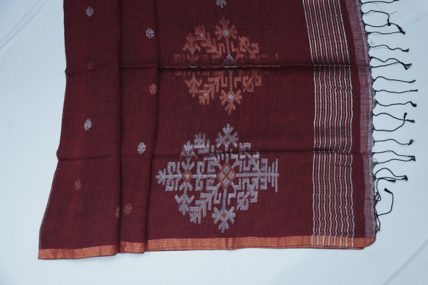Maroon Linen- Small Butta