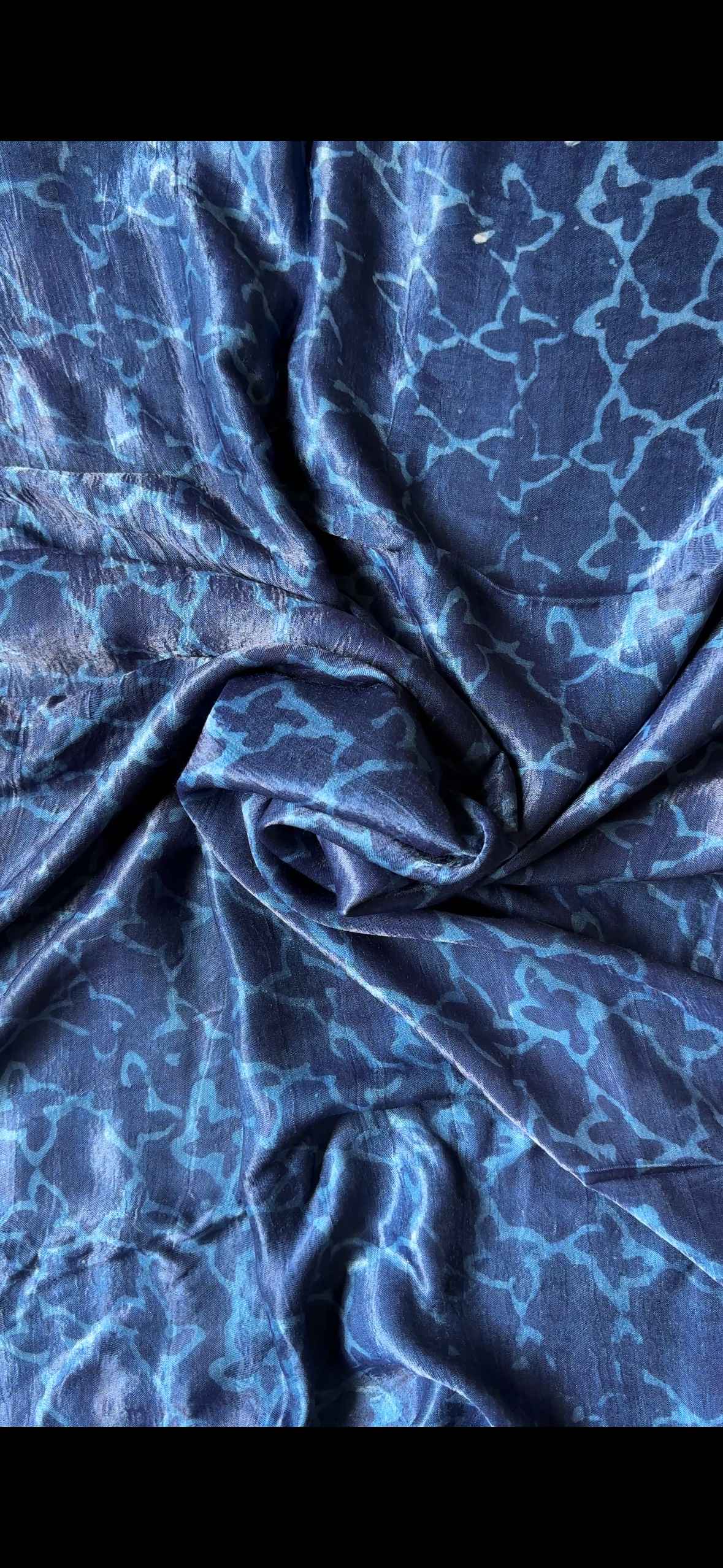 Indigo Modal Silk Saree- Design 3