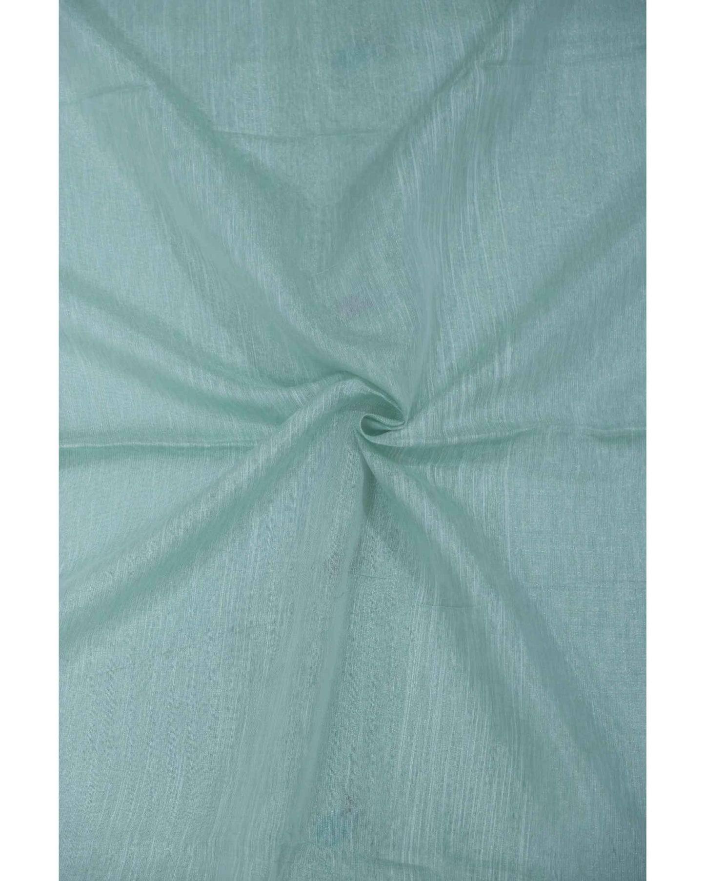 Mint Green Tissue Linen Saree- Flower butta