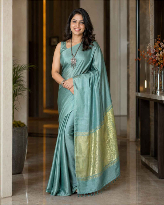 Pastel Green Modal Silk Saree