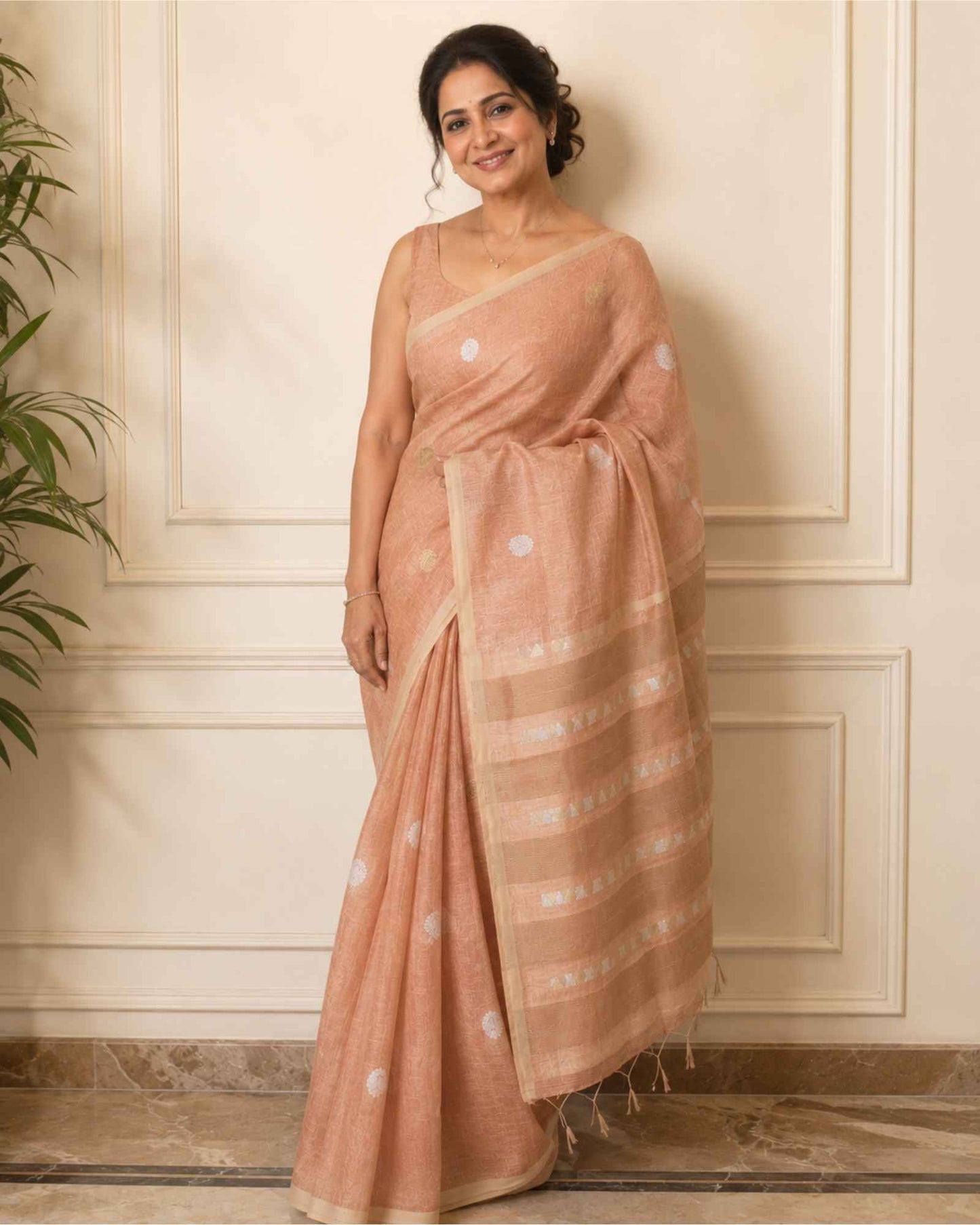 Peach Tissue Linen - Round Butta