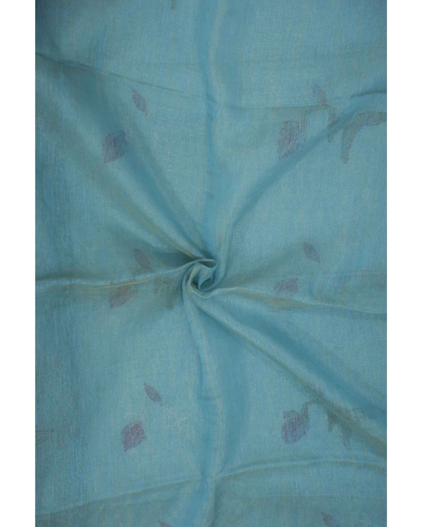 Blue Tissue Linen Saree- Tulips