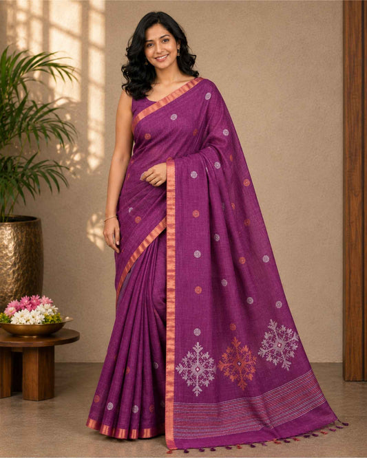 Purple Linen- Small Butta