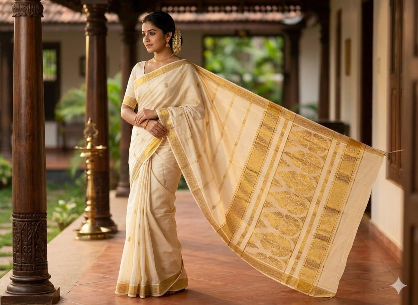 Kanaka - Onam Kasavu Tissue Saree