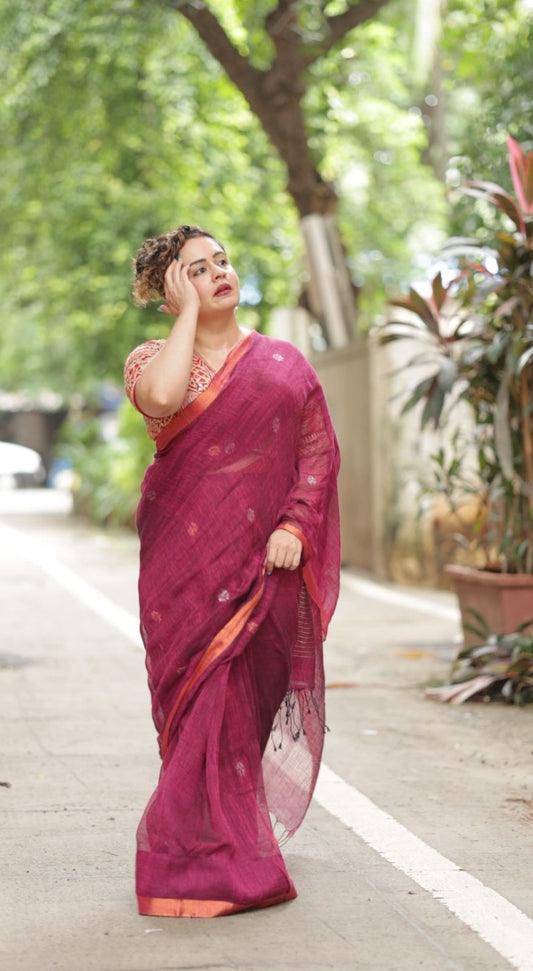 Magenta Linen- Small Butta