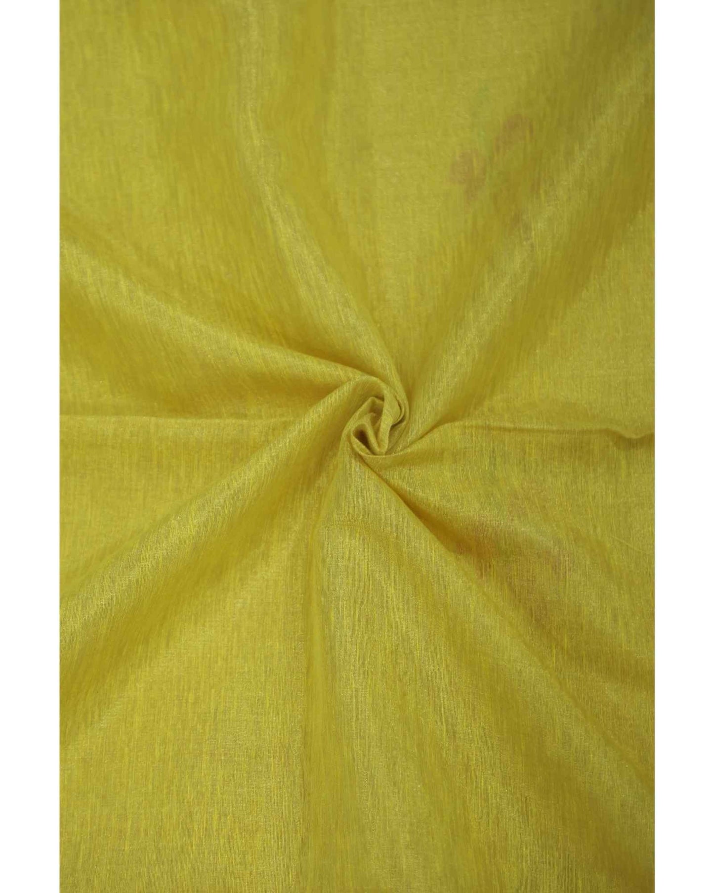 Yellow Tissue Linen Saree- Lotus